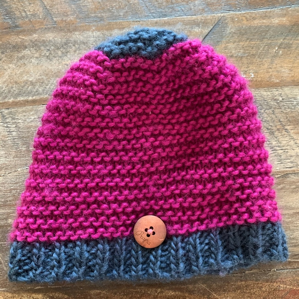 Magenta prAna fleece-lined beanie